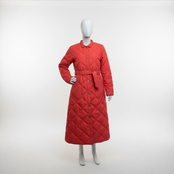 None Jackets & Blazers - Vintage 70’s Down Maxi Coat. Orange belted Western Mountain Ski Style. S